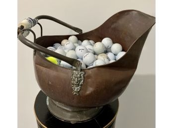 Lot Of Over 100 Golf Balls In Vintage Metal Compote Titleist Callaway And More