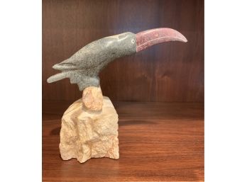 Magnificent Carved Stone Toucan Bird Sculpture Statue 7.5' By 7' Tall