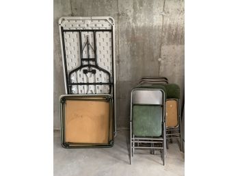 Samsonite Set Of Three Table And Eight Chairs
