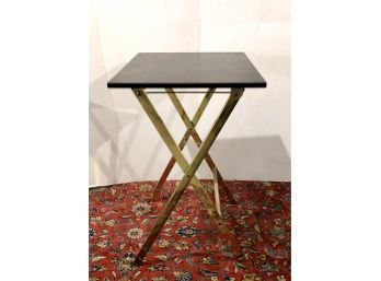 Matching Pair Of Artex Tortoise Resin And Metal Foldable Set Up Tables