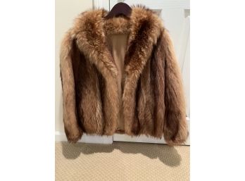 Designer Red Fox Fur Jacket Size Small