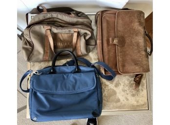 Lot Of 3 Laptop Holders Bags, Duffle Bag Including Ghurka Travel Bag Luggage