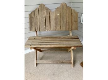 Adirondack Style Outdoor Slatted Real Wood Bench