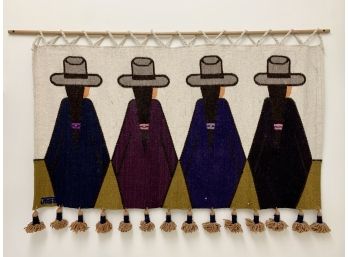 Timeless Mexican Wool Hanging Tapestry By Jose C. 43' By 30'