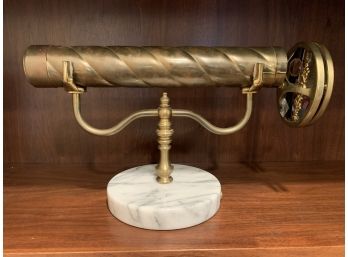 Coveted Cast Brass Kaleidoscope On Marble Stand