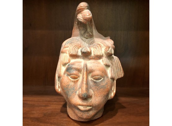 African Terracotta Tribal Head Bust