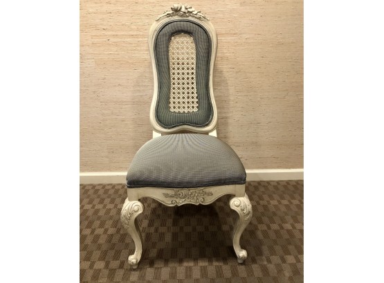 French Carved Cream Caneback Chair