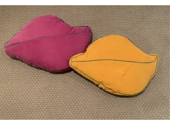 Pair Of Bright Colored Lip Pillows
