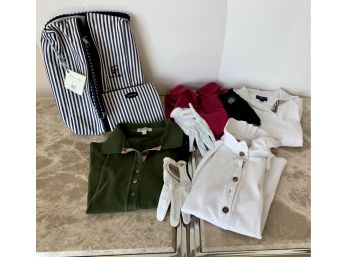 Group Of Ladies Golf Items Featuring Four Burberry Tops