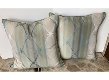 Pair Of Silk Designer Pillows