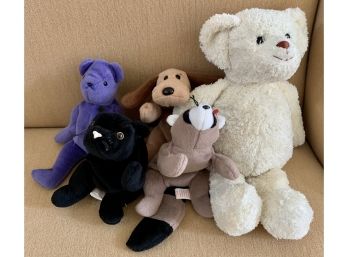 Teddy Bear And Four Beanie Babies