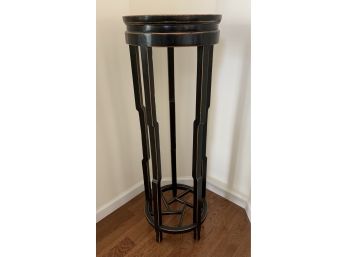 Tall Chinese Black Lacquered Pedestal Table