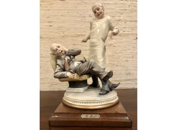 Ultra Rare Signed Capodimonte Dentist With Patient Porcelain Figurine