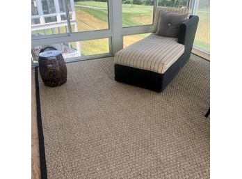 Magnificent Large Natural Sisal Area Rug With Black Cotton Edge 14' X 10'