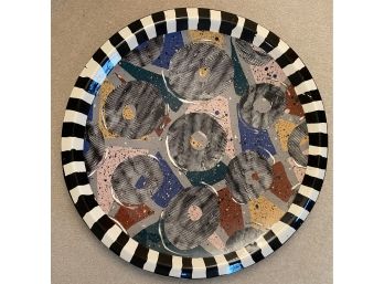 Claudia Reese Postmodern Wall Hanging Plate Or Center Piece.