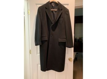 Mens Joseph Aboud Black Wool Overcoat Coat Made In Italy Size L
