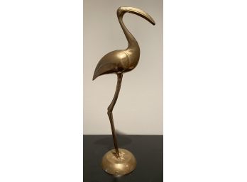 Vintage 1970's Mid Century Modern Brass Bird Egret Statue Figurine