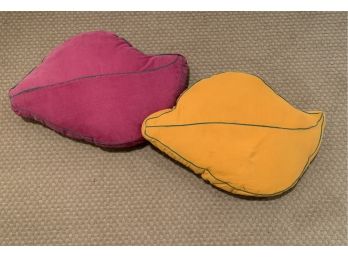 Pair Of Bright Colored Lip Pillows