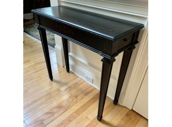Black Ebonized Console Table With Painted Gold Accents