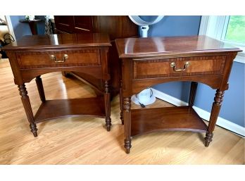 Pair Of Ethan Allen Made In America Cherry Wood End Tables Nightstands