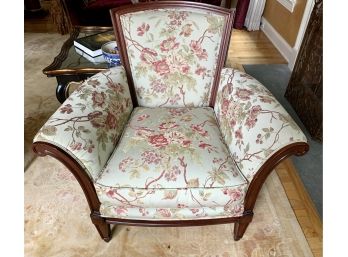 Sumptuous Baker Furniture Wing Chair With Luxurious Silk Blend Upholstery