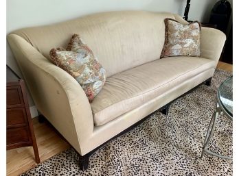 Gold Swaim Furniture High Point N.C. USA Made Upholstered Sofa With Two Pillows