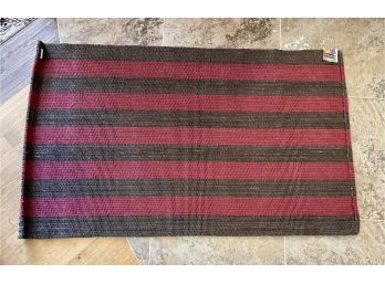 Jennifer Farrell Collection New Jute Rug Brown And Red Stripes