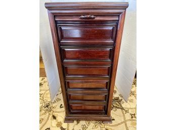 Rosewood Mahogany Six Drawer Jewelry Chest