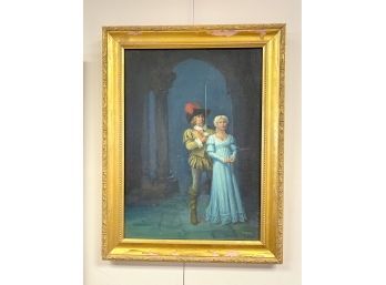 Exceptional Signed Vintage Oil Painting Two Lovers