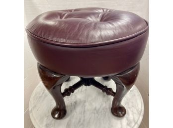 Small Leather Foot Stool Ottoman