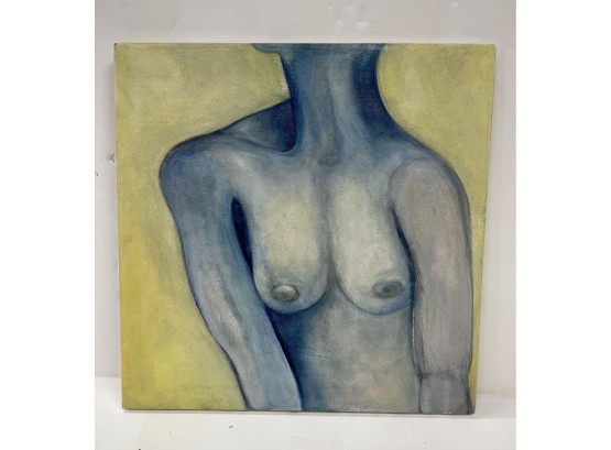 Mid Century Original Oil Painting Of Female Nude