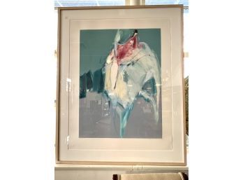 Large Signed Monotype Abstract Of A Horse By Jean Richardson