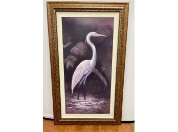 Large Giclee Print On Canvas Of A Crane