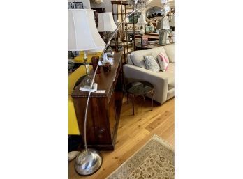 Large And Adjustable Mid Century Modern Sculptural Arc Chrome  Floor Lamp Circa 1970's Swivels 360 Degrees