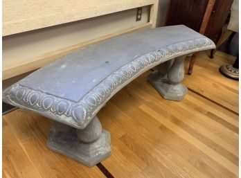 Faux Stone Curved Garden Bench