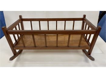 Coveted Antique Wooden Rocking Cradle 25' Long