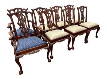 Maitland Smith Set Of Eight Mahogany Chippendale Dining Room Chairs Retail New $7000.00