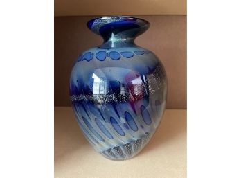 Mid Century Modern Vintage Signed Wazer 2007 Murano Glass Vase