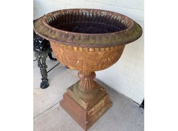 Antique Extra Large Cast Iron Large Urn 24' Diameter By 32' Tall