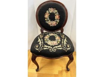 Gorgeous Antique Victorian Mahogany Needlepoint Chair