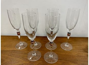 Set Of 6 Champagne Flutes Wedding Gift