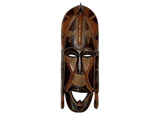 Rare African Folk Art Masai Tribal Mask From Kenya Africa Two Feet Tall