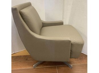 Barbara Barry For HBF Contemporary Swivel Lounge Chair Newly Upholstered In Donghia Faux Ostrich