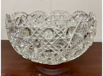 Large And Opulent Luxuriously Cut Crystal English Punch Bowl