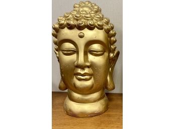 Unusual Vintage Large Hand Painted Gold Buddha Sculpture