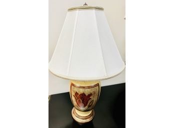 Impressive French Porcelain Lamp With Tulips