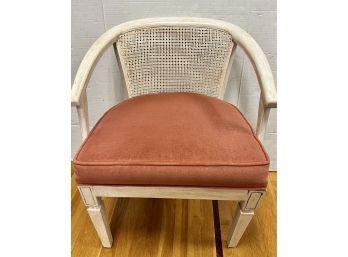 Vintage Shabby Chic Barrel Back Cane Chair