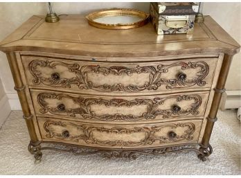 Gorgeous French Carved  Bombe Chest Of Drawers Dresser