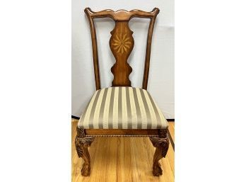 Well Constructed Carved Mahogany Inlay Chair For The Holiday Company!