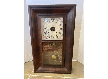 Amazing Antique Collectible Wall Clock With Key By Waterbury Clock Company